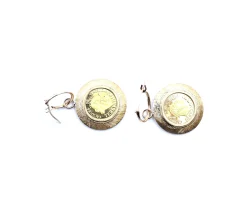 18k Yellow Gold Venezuelan Coin Earring Enhancers with 14k Yellow Gold Huggie Hoops