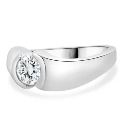 Kabana 14 Karat White Gold Round Brilliant Cut Diamond Engagement Ring