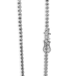 18 Karat Black Diamond Inline Tennis Necklace