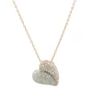 14 Karat Rose and White Gold Pave Diamond Heart Necklace