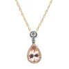 14 Karat Rose and White Gold Morganite and Diamond Pendant