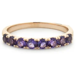 14 Karat Rose Gold Amethyst Band