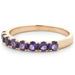 14 Karat Rose Gold Amethyst Band