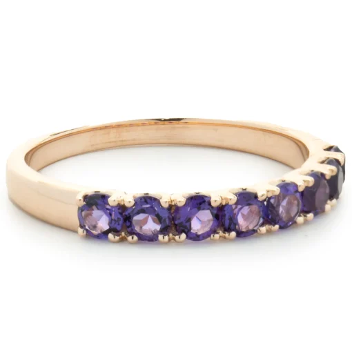 14 Karat Rose Gold Amethyst Band