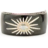 18 Karat Rose Gold, Black Enamel, and Mosaic Set Diamond Star Bangle Bracelet