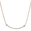 18 Karat Rose Gold Diamond Smile Necklace