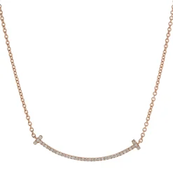 18 Karat Rose Gold Diamond Smile Necklace