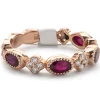 14 Karat Rose Gold Diamond and Ruby Star Band