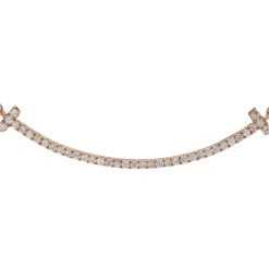 18 Karat Rose Gold Diamond Smile Necklace