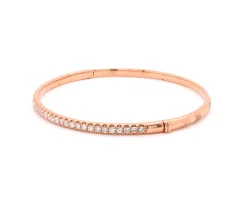 18 Karat Rose Gold Diamond Bangle Bracelet
