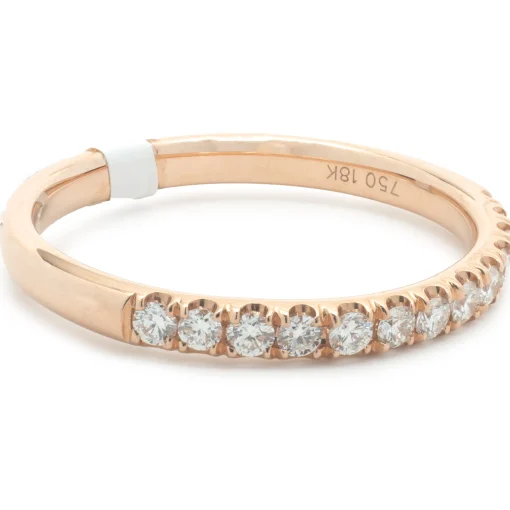 18 Karat Rose Gold Diamond Band