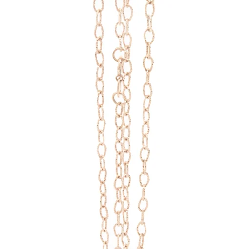 14 Karat Rose Gold Diamond Cut Oval Link Chain Necklace