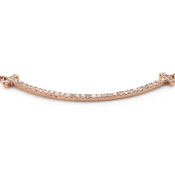 18 Karat Rose Gold Diamond Smile Necklace