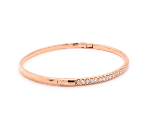 18 Karat Rose Gold Diamond Bangle Bracelet