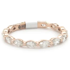 14 Karat Rose Gold East-West Marquise Cut Diamond Band