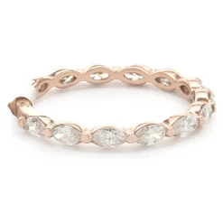 14 Karat Rose Gold East-West Marquise Cut Diamond Band