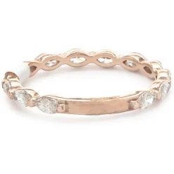 14 Karat Rose Gold East-West Marquise Cut Diamond Band