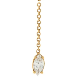 18 Karat Rose Gold Emerald and Marquise Cut Diamond Lariat Necklace