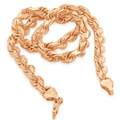 10 Karat Rose Gold 8MM Rope Chain Necklace