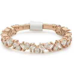 14 Karat Rose Gold Multi Shape Diamond Staggered Band