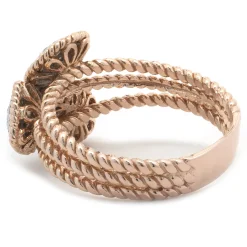 14 Karat Rose Gold Multi Shape Diamond Cluster Ring