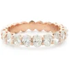 14 Karat Rose Gold Oval Cut Diamond Band