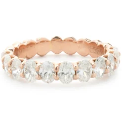 14 Karat Rose Gold Oval Cut Diamond Band