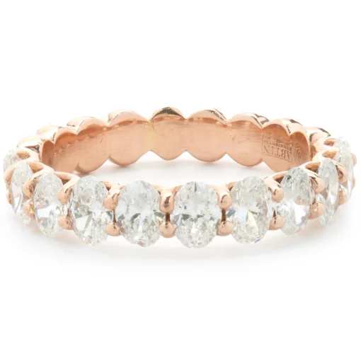 14 Karat Rose Gold Oval Cut Diamond Band