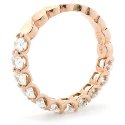 14 Karat Rose Gold Oval Cut Diamond Band