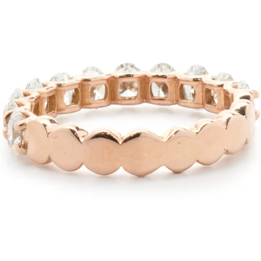 14 Karat Rose Gold Oval Cut Diamond Band