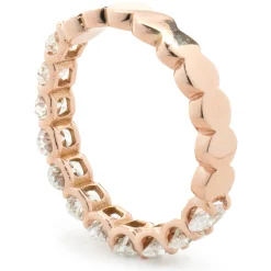 14 Karat Rose Gold Oval Cut Diamond Band