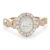 14 Karat Rose Gold Oval Diamond Engagement Ring
