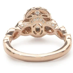 14 Karat Rose Gold Oval Diamond Engagement Ring