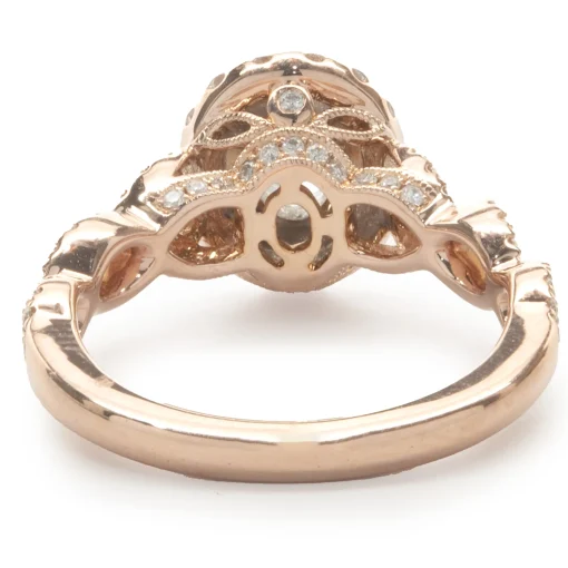 14 Karat Rose Gold Oval Diamond Engagement Ring