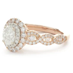 14 Karat Rose Gold Oval Diamond Engagement Ring