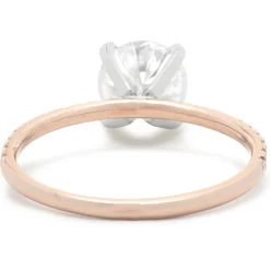 14 Karat Rose Gold Round Brilliant Cut Diamond Engagement Ring