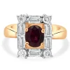 14 Karat Rose Gold Ruby and Diamond Cocktail Ring