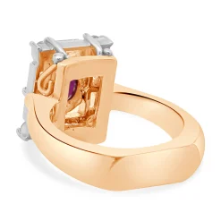14 Karat Rose Gold Ruby and Diamond Cocktail Ring