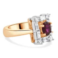 14 Karat Rose Gold Ruby and Diamond Cocktail Ring