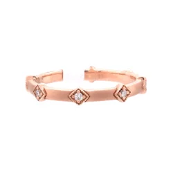 14 Karat Rose Gold Satin Finished Diamond Band