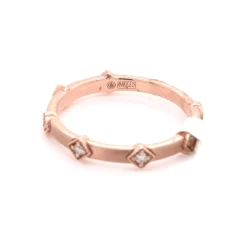 14 Karat Rose Gold Satin Finished Diamond Band