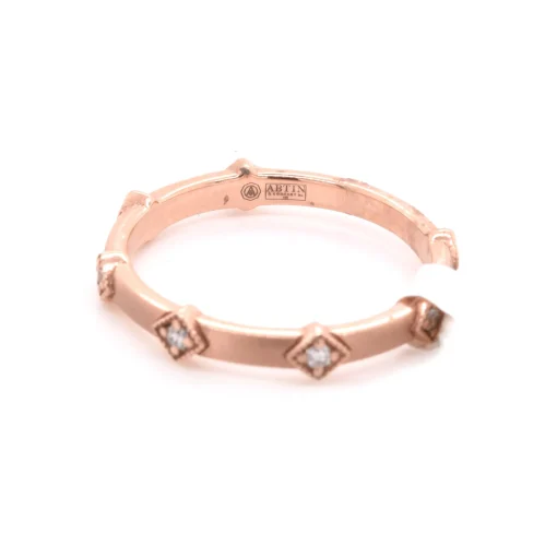 14 Karat Rose Gold Satin Finished Diamond Band