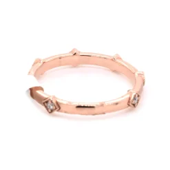 14 Karat Rose Gold Satin Finished Diamond Band