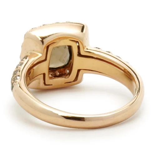 18 Karat Rose Gold Smokey Quartz and Diamond Ring
