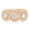 14 Karat Rose Gold Three Diamond Inline Ring