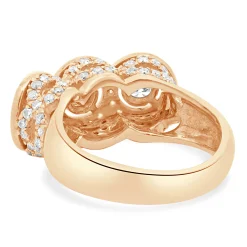 14 Karat Rose Gold Three Diamond Inline Ring