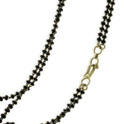 10 Karat Rose Gold Vintage Diamond Floral Motif and Double Stranded Onyx Bead Necklace