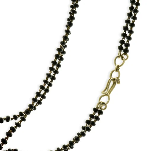 10 Karat Rose Gold Vintage Diamond Floral Motif and Double Stranded Onyx Bead Necklace