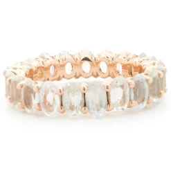 14 Karat Rose Gold White Sapphire Eternity Band