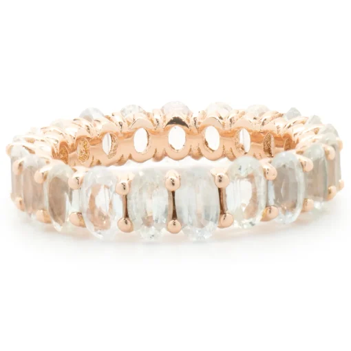 14 Karat Rose Gold White Sapphire Eternity Band